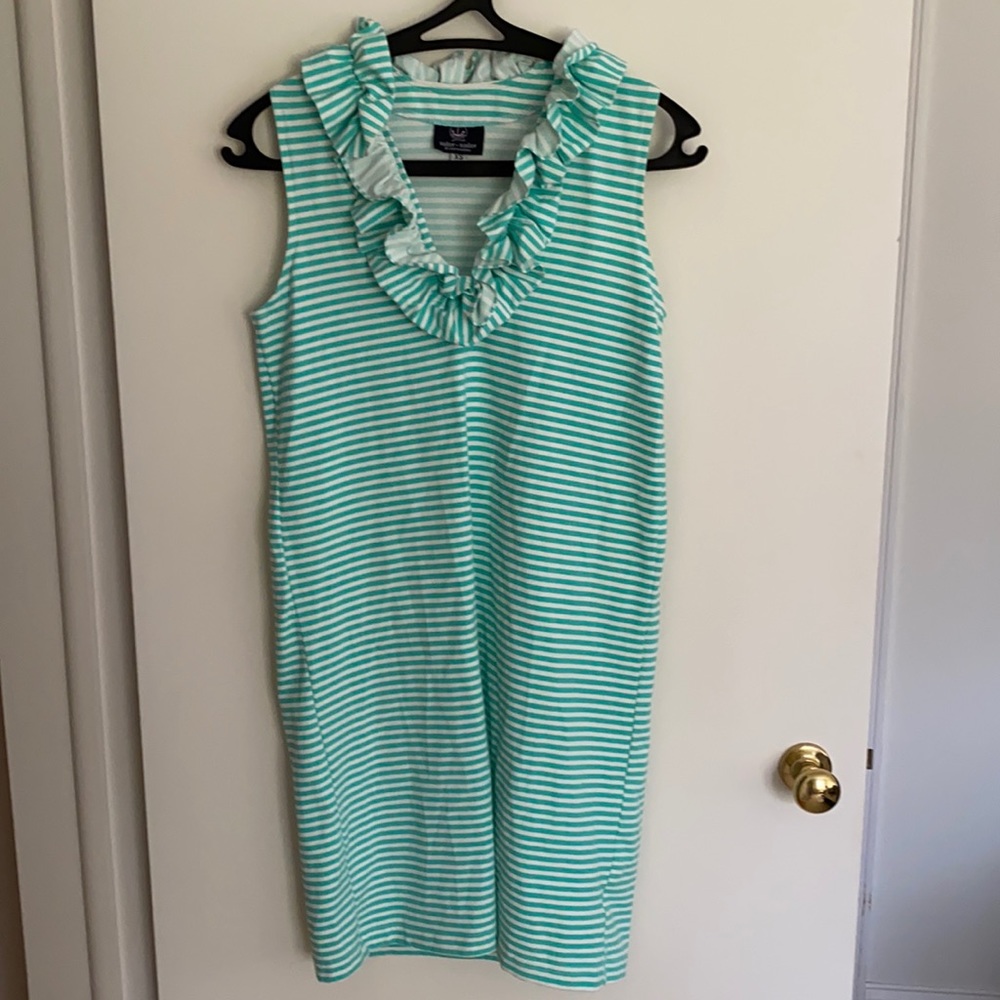 Mint green stripe dress